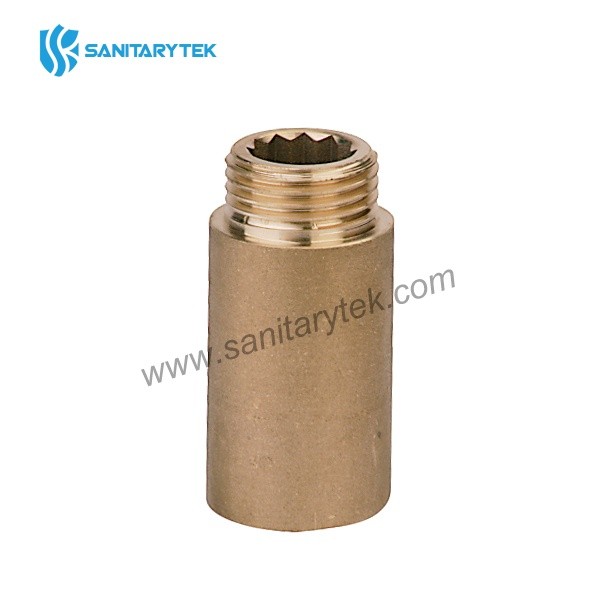 Brass extension fitting M/F yellow
