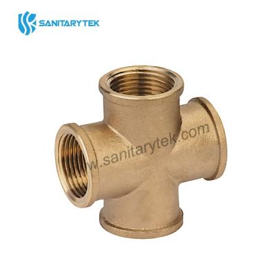 Brass female cross equal