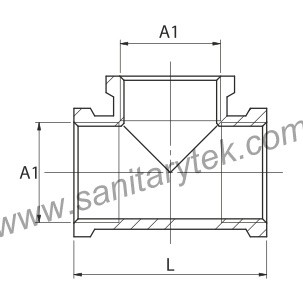 Brass female equal tee yellow