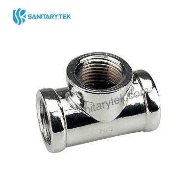 Brass female tee chrome plated
