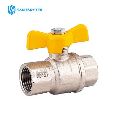 Brass gas ball valve butterfly handle