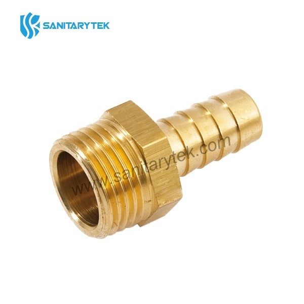 Brass hose connector with external thread