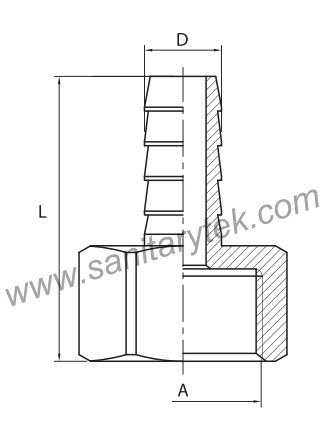 Brass hose connector with female thread