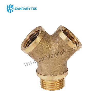 Brass male-female threaded Y-fitting