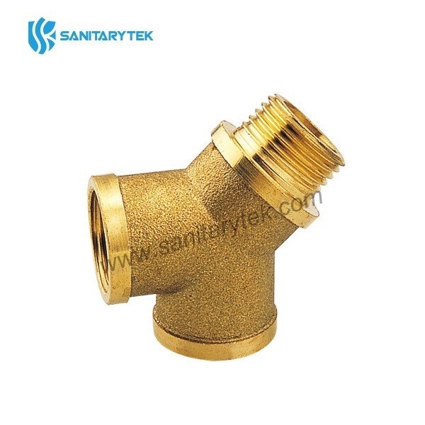 Brass male-female threaded Y-fitting