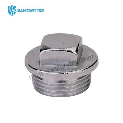 Brass male plug square head, nickel plated