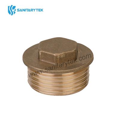 Brass male plug with external hexagon head