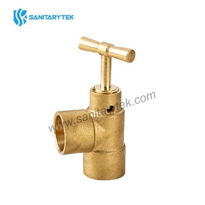 Brass purge angle tee for solder