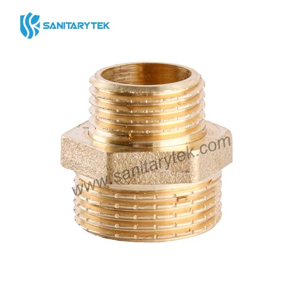 Brass reduced nipple male/male