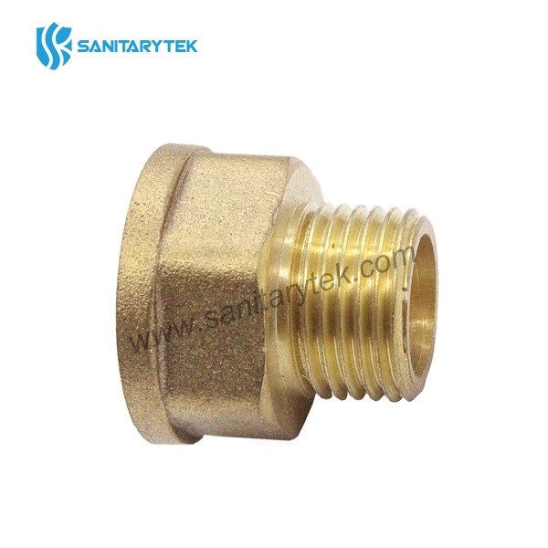 Brass reducing hexagon union male-female