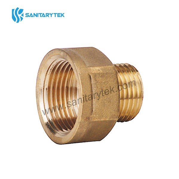 Brass reducing hexagon union male-female
