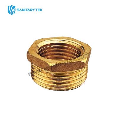 Brass reducing hexagonal bushing male-female yellow