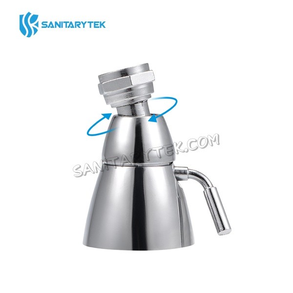 Brass shower head with swivel joint, spray adjustment, chrome