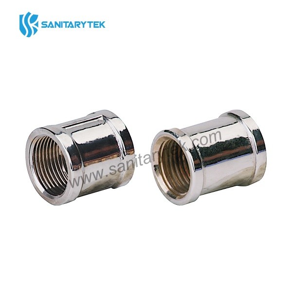 Brass socket f/f chrome plated