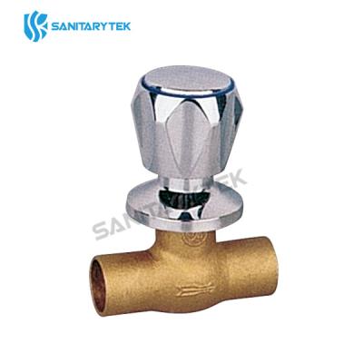 Brass stop valve for welding with chrome handwheel