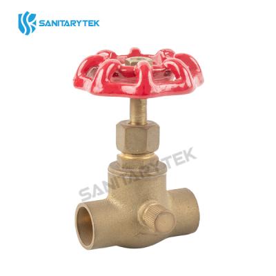Brass stop valve solder ends with waste