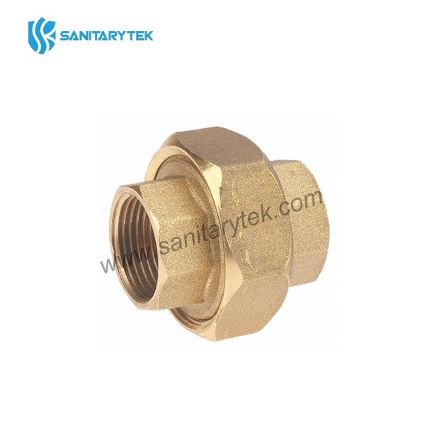 Brass straight female threaded union 3 pieces - Image 2