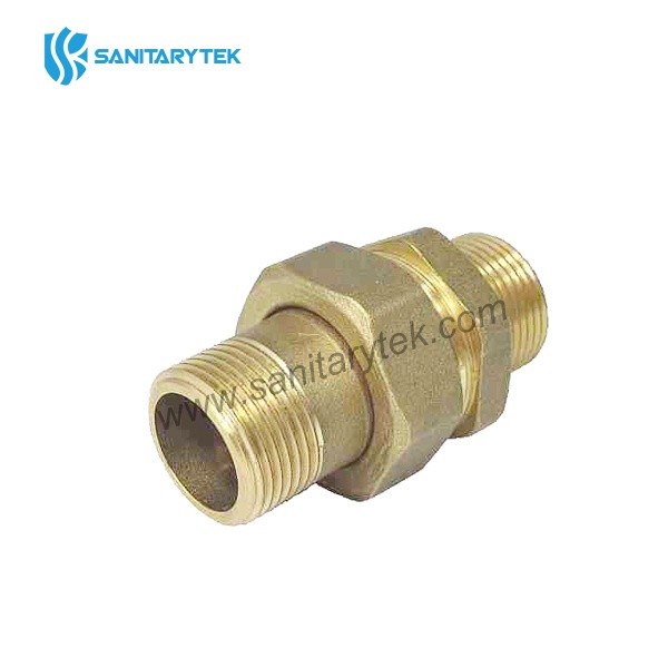 Brass straight fitting in 3 pieces MxM