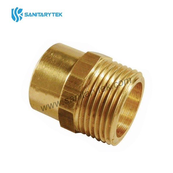 Brass straight male adaptor for solder - Image 2