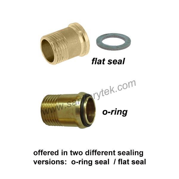 Brass straight union connector in 3 pieces MxF