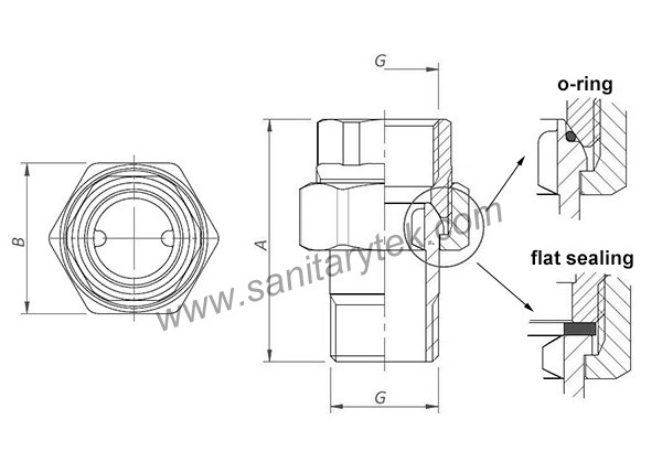 Brass straight union connector in 3 pieces MxF