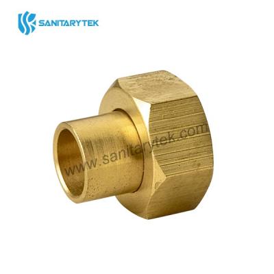 Brass straight union in 2 pieces F/C