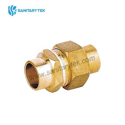Brass straight union in 3 pieces CxC