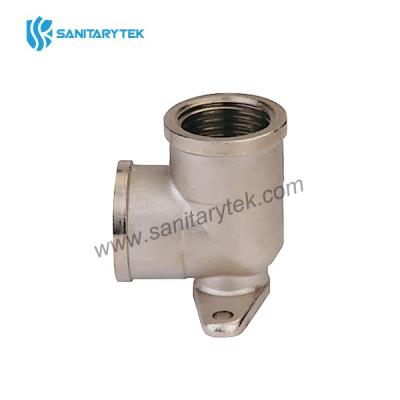 Brass wall plate elbow 90° f/f nickel plated