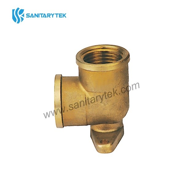 Brass wall plate elbow 90° f/f - Image 2