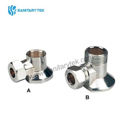 Brass wallplate elbow - chrome plated
