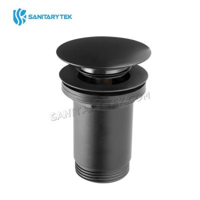 Brass waste for wash basin click-clack G5/4, without overflow, black