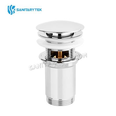 Brass waste for wash basin click-clack, with overflow, chrome