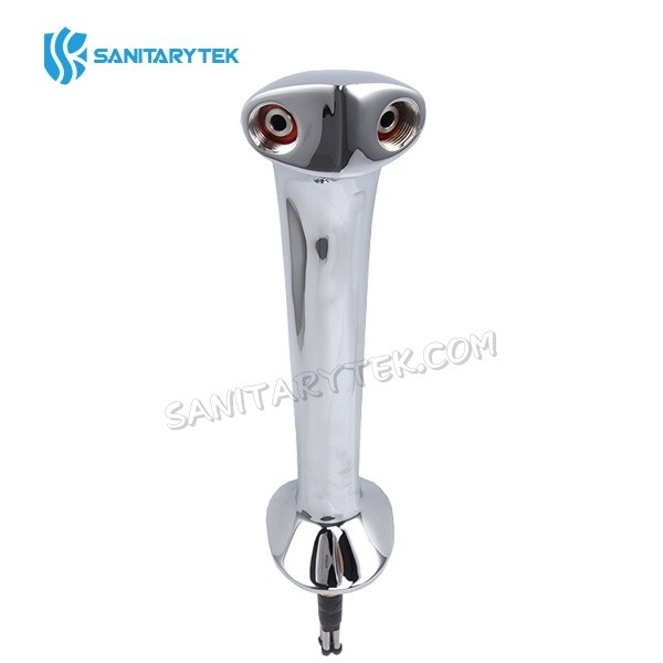 Chrome plated brass double faucet snake font, cobra double tap flooded font