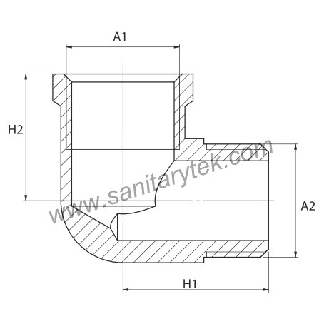 Chrome-plated brass elbow 90° M/F - Image 3