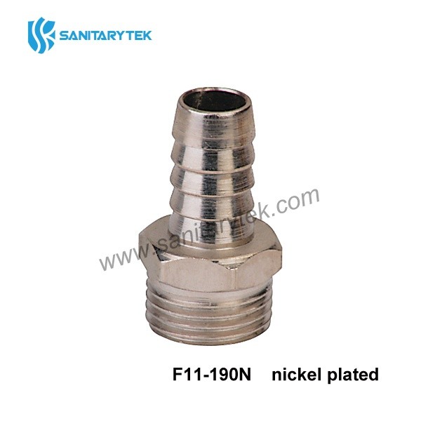 Chrome plated brass hose connector with male thread