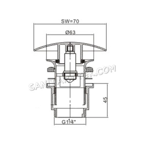 Click-Clack washbasin waste G5/4, square/chrome