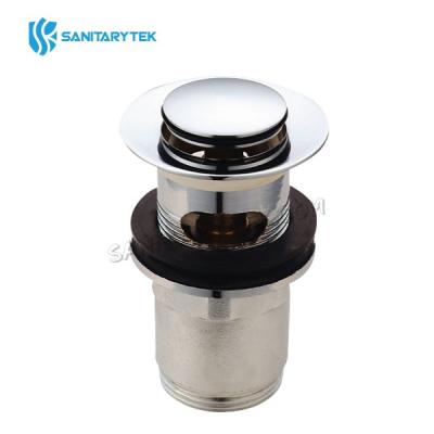 Click/clack slotted push button waste plug for basin 11/4