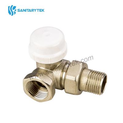 Co-axial left thermostatic valve with female connection and protection cap