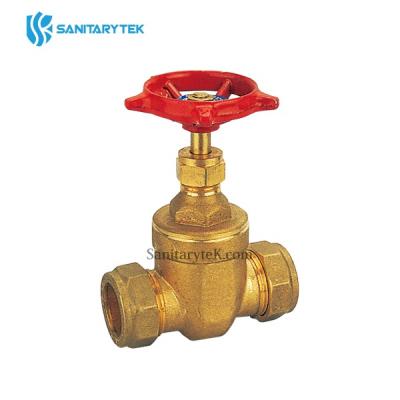 Compression brass gate valve PN16