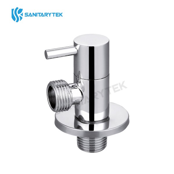 Deluxe bathroom angle valve round chrome