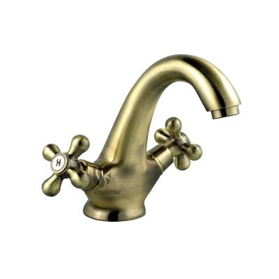 Double lever Washbasin faucet bronze