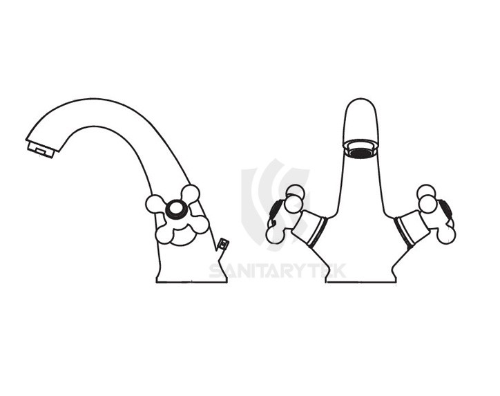 Double handle washbasin mixer