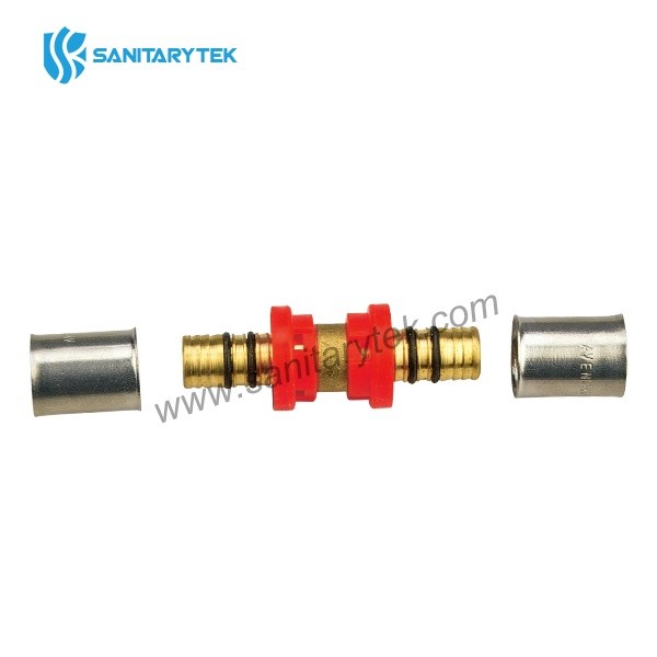 Double straight fitting - press connector