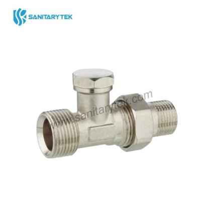 Euroconus straight lockshield-valve for copper, multilayer and Pex pipe