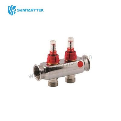 FF Stainless steel manifold with 3/4 euroconus outlets and flow meters