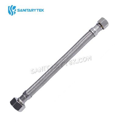 Faucet connector, braided stainless steel, 3/8-in. Compression x 1/2-in. FIP