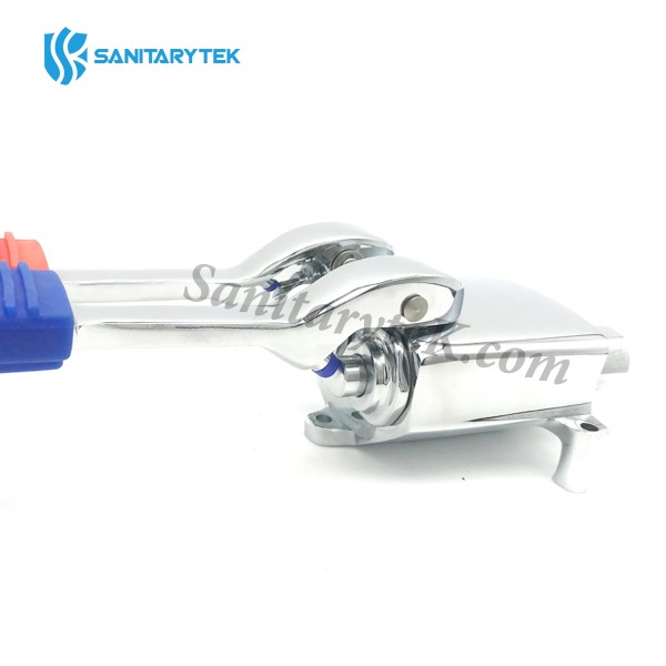 Foot operated floor mounted mixing valve, double pedal mixer