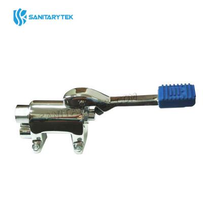 Foot operated floor mounted valve