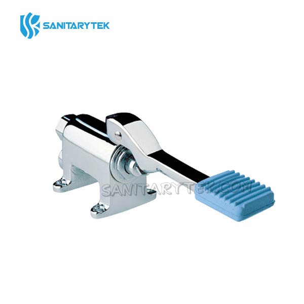 Foot operated floor mounted valve