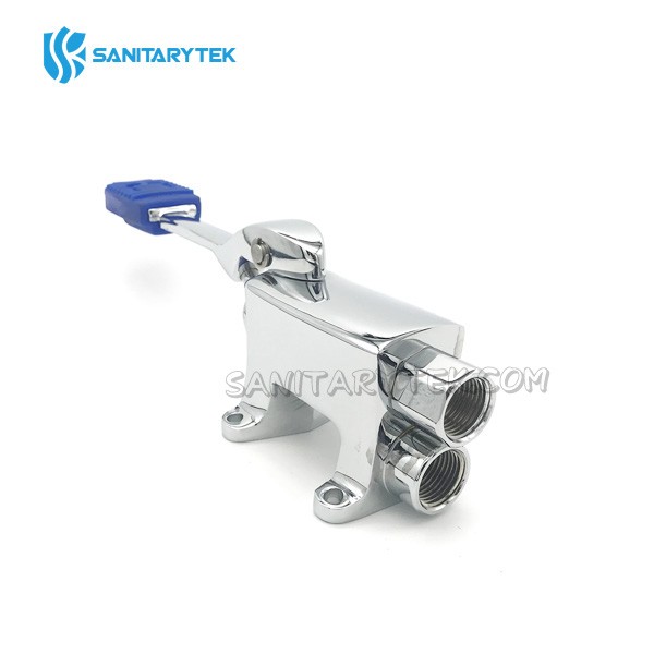 Foot operated floor mounted valve
